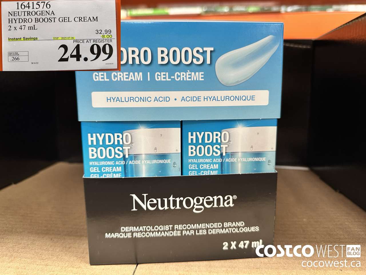 1641576 NEUTROGENA HYDRO BOOST GEL CREAM 2 X 47 ML ($8.00 INSTANT SAVINGS EXPIRES ON 2025-07-06) $24.99