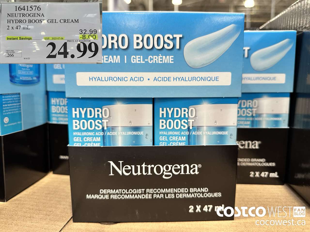 1641576 NEUTROGENA HYDRO BOOST GEL CREAM 2 X 47 ML ($8.00 INSTANT SAVINGS EXPIRES ON 2025-07-06) $24.99