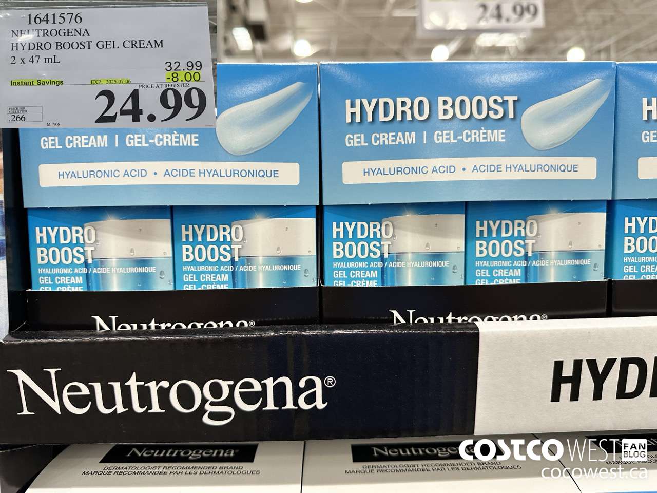 1641576 NEUTROGENA HYDRO BOOST GEL CREAM 2 X 47 ML ($8.00 INSTANT SAVINGS EXPIRES ON 2025-07-06) $24.99