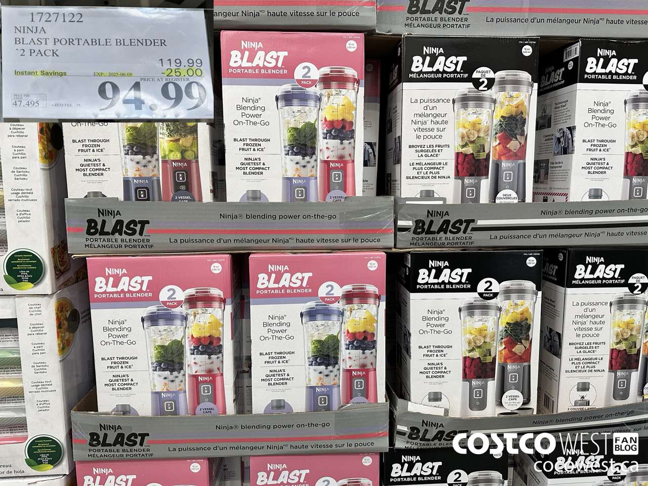 1727122 NINJA BLAST PORTABLE BLENDER 2 PACK ($25.00 INSTANT SAVINGS EXPIRES ON 2025-06-08) $94.99