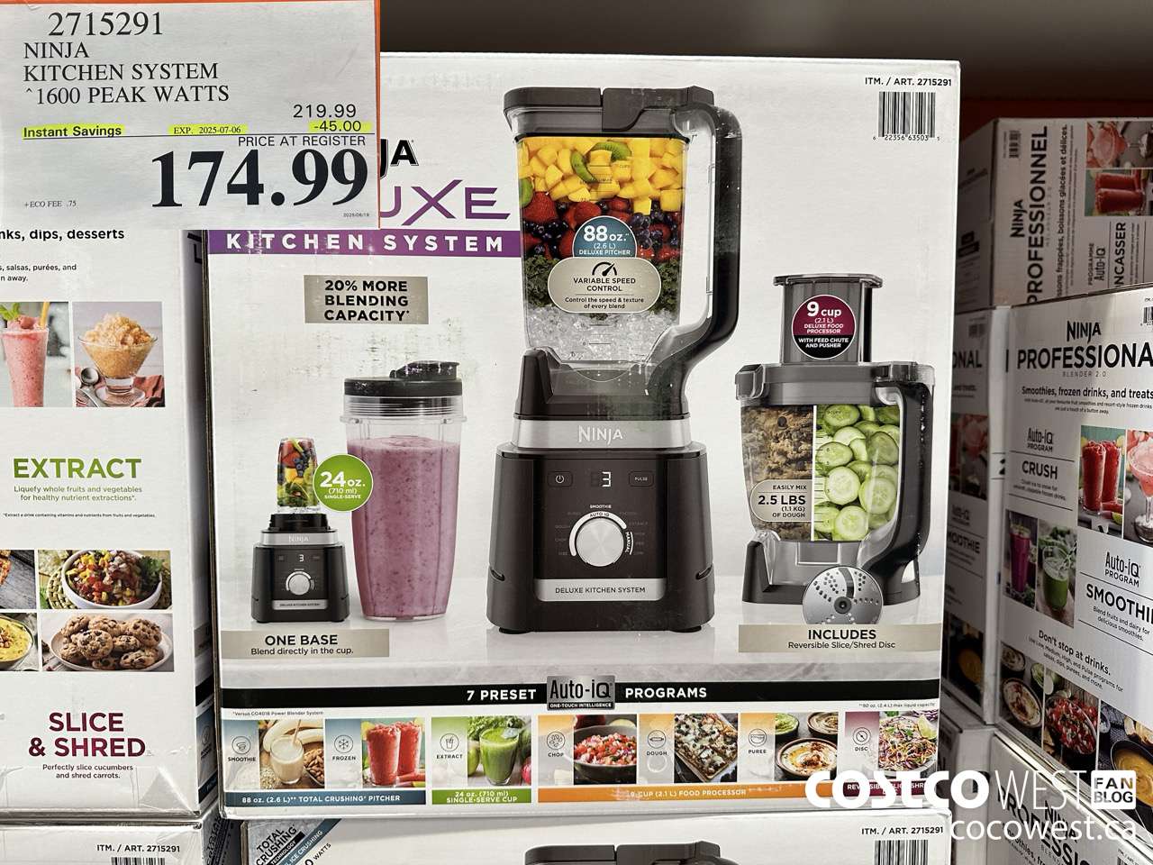 2715291 NINJA KITCHEN SYSTEM 1600 PEAK WATTS ($45.00 INSTANT SAVINGS EXPIRES ON 2025-07-06) $174.99