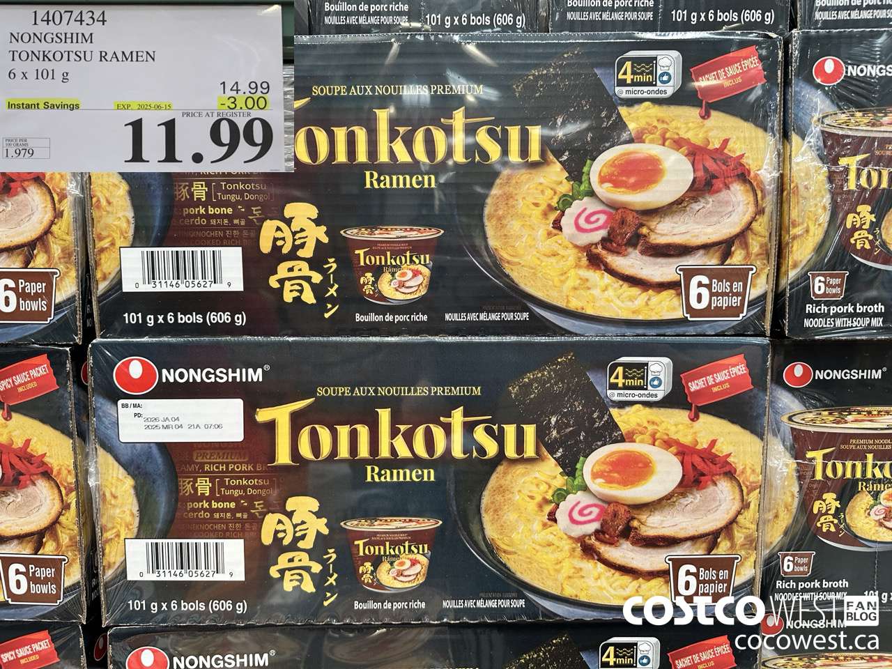 1407434 NONG SHIM TONKOTSU RAMEN 6 x 101 g ($3.00 INSTANT SAVINGS EXPIRES ON 2025-06-15) $11.99