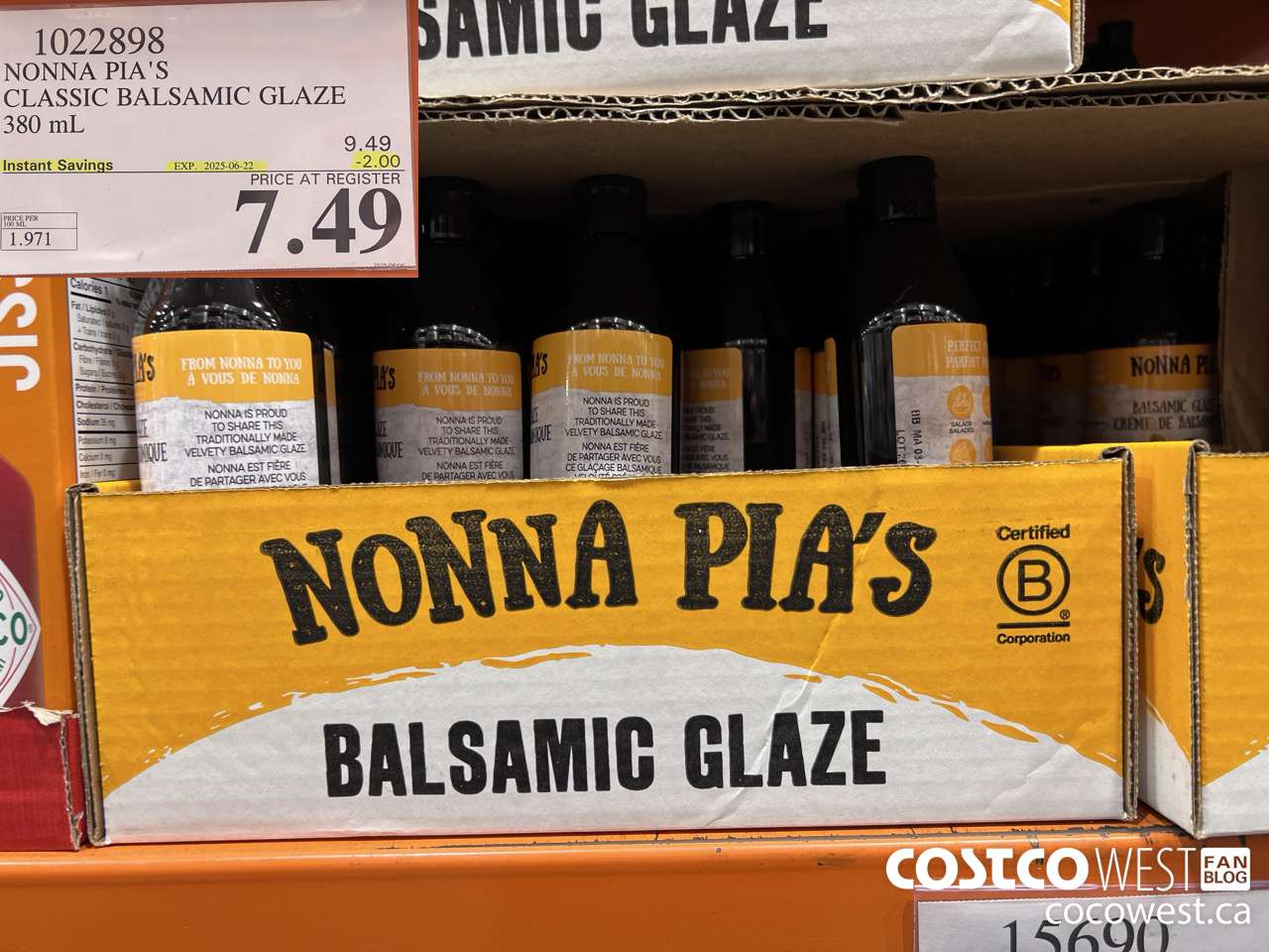 1022898 NONNA PIA'S GOURMET BALSAMIC REDUCTION 380 ML ($2.00 INSTANT SAVINGS EXPIRES ON 2025-06-22) $7.49