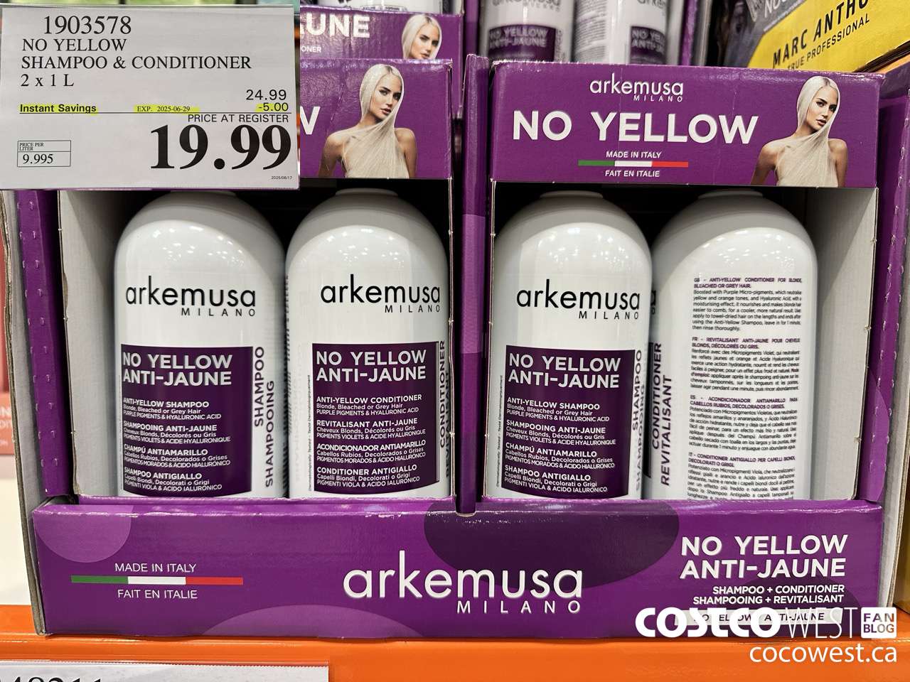 1903578 NO YELLOW SHAMPOO & CONDITIONER 2 X 1L ($5.00 INSTANT SAVINGS EXPIRES ON 2025-06-29) $19.99