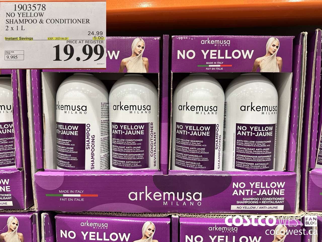 1903578 NO YELLOW SHAMPOO & CONDITIONER 2 X 1L ($5.00 INSTANT SAVINGS EXPIRES ON 2025-06-29) $19.99