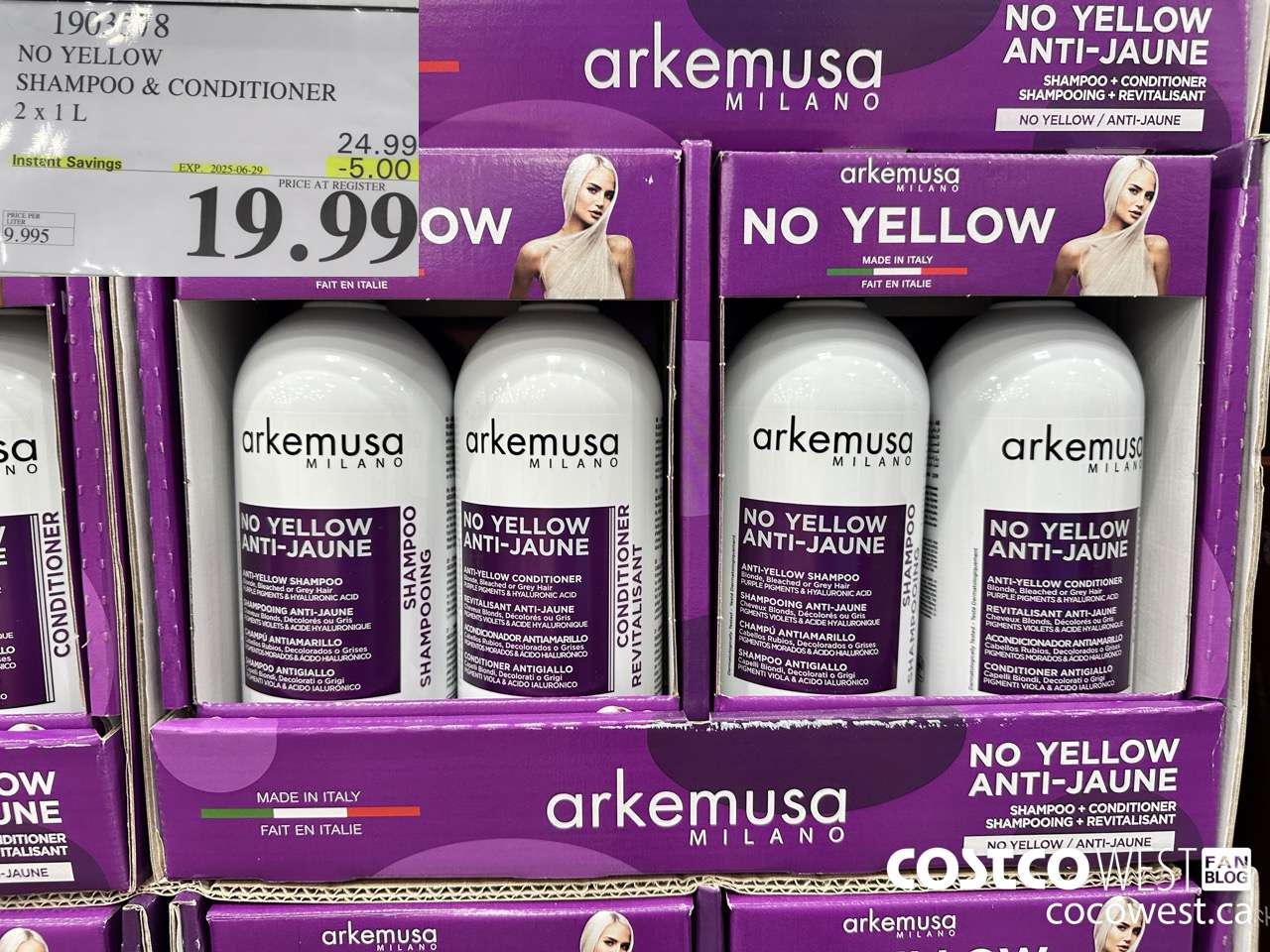 1903578 NO YELLOW SHAMPOO & CONDITIONER 2 X 1L ($5.00 INSTANT SAVINGS EXPIRES ON 2025-06-29) $19.99