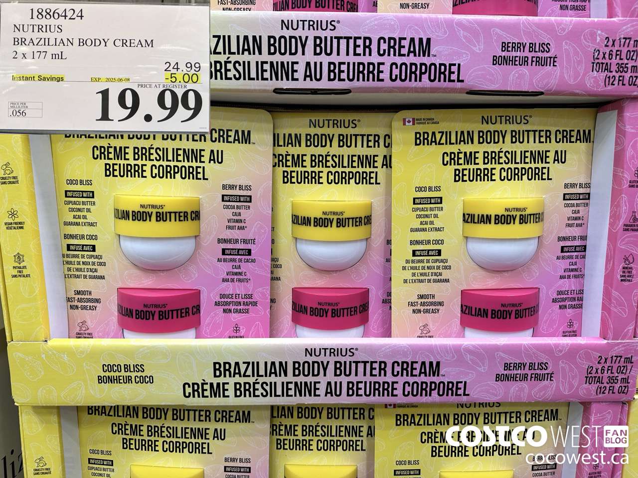 1886424 NUTRIUS BRAZILIAN BODY CREAM 2 X 177ML ($5.00 INSTANT SAVINGS EXPIRES ON 2025-06-08) $19.99