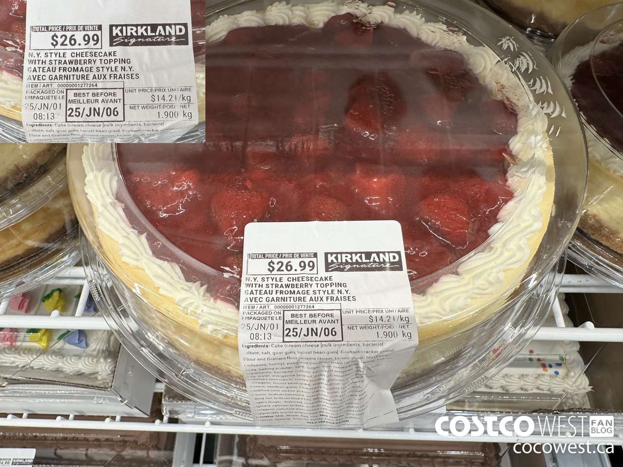 1277264 NY STYLE CHEESECAKE WITH STRAWBERRY TOPPING $26.99