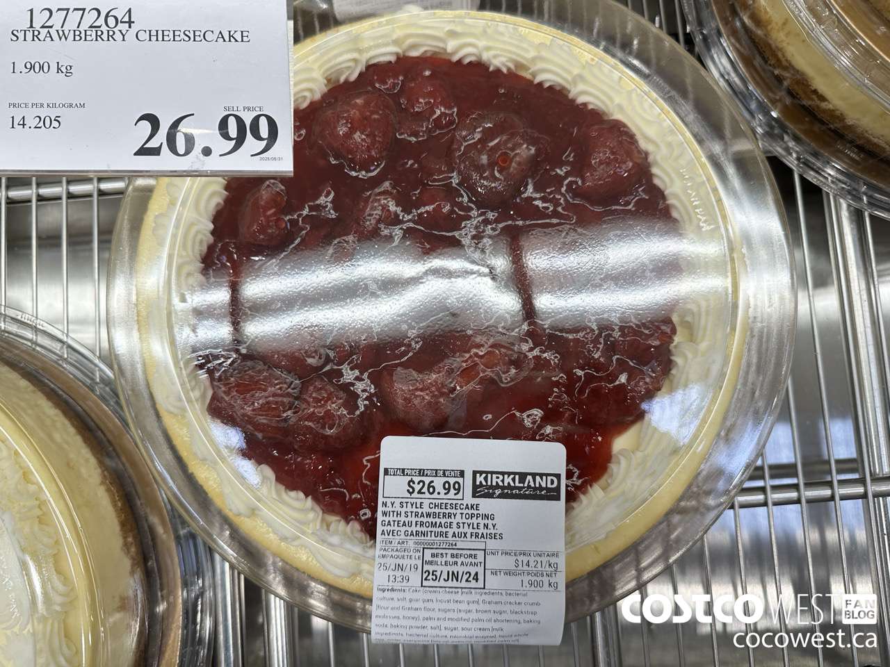 1277264 NY STYLE CHEESECAKE WITH STRAWBERRY TOPPING $26.99