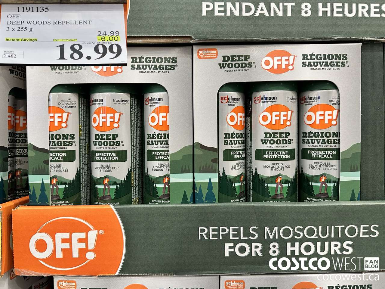 1191135 OFF! DEEP WOODS INSECT REPELLENT 3 x 255 g ($6.00 INSTANT SAVINGS EXPIRES ON 2025-06-22) $18.99