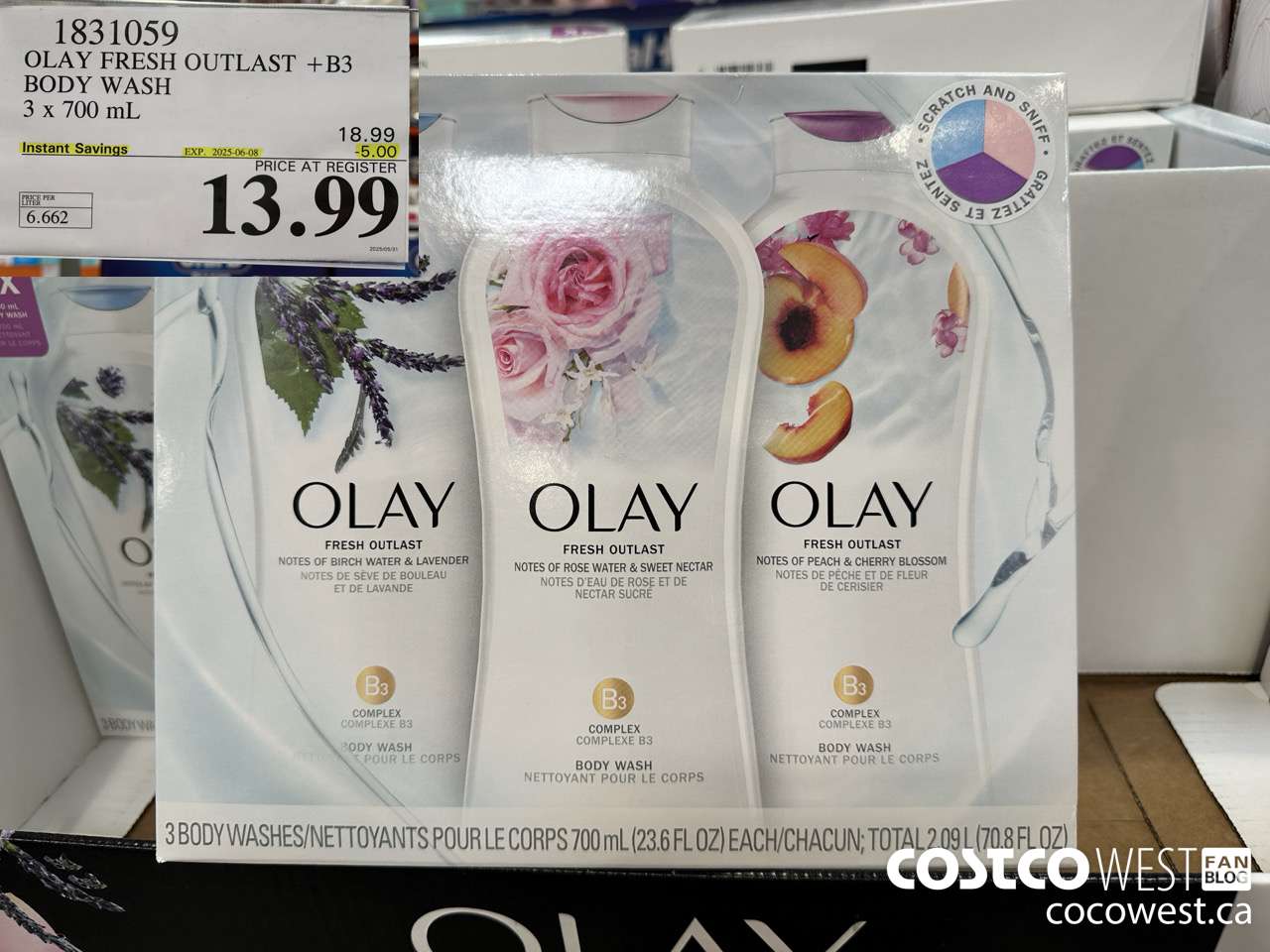 1831059 OLAY FRESH OUTLAST +B3 BODY WASH 3 X 700ML ($5.00 INSTANT SAVINGS EXPIRES ON 2025-06-08) $13.99