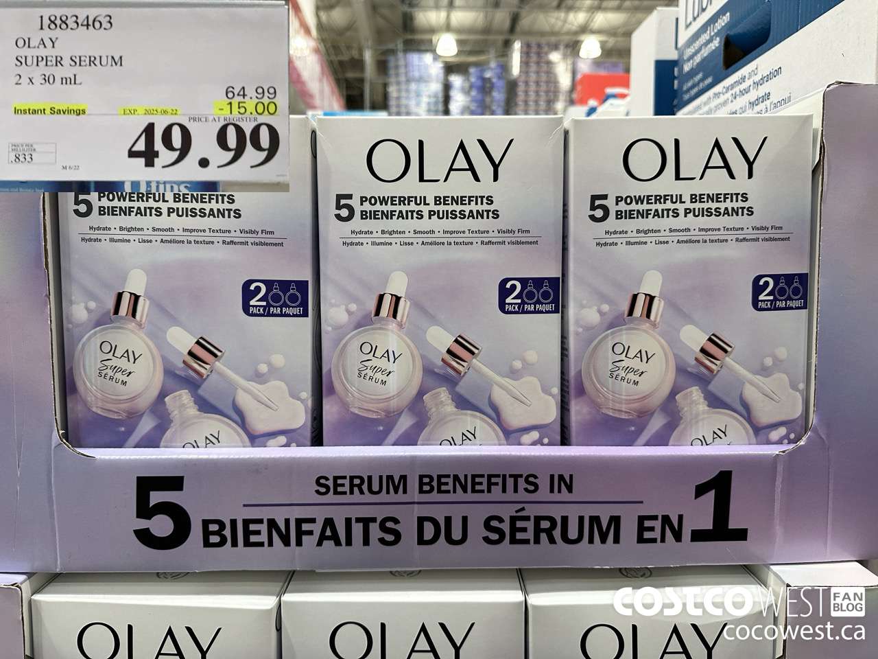 1883463 OLAY SUPER SERUM 2 X 30ML ($15.00 INSTANT SAVINGS EXPIRES ON 2025-06-22) $49.99