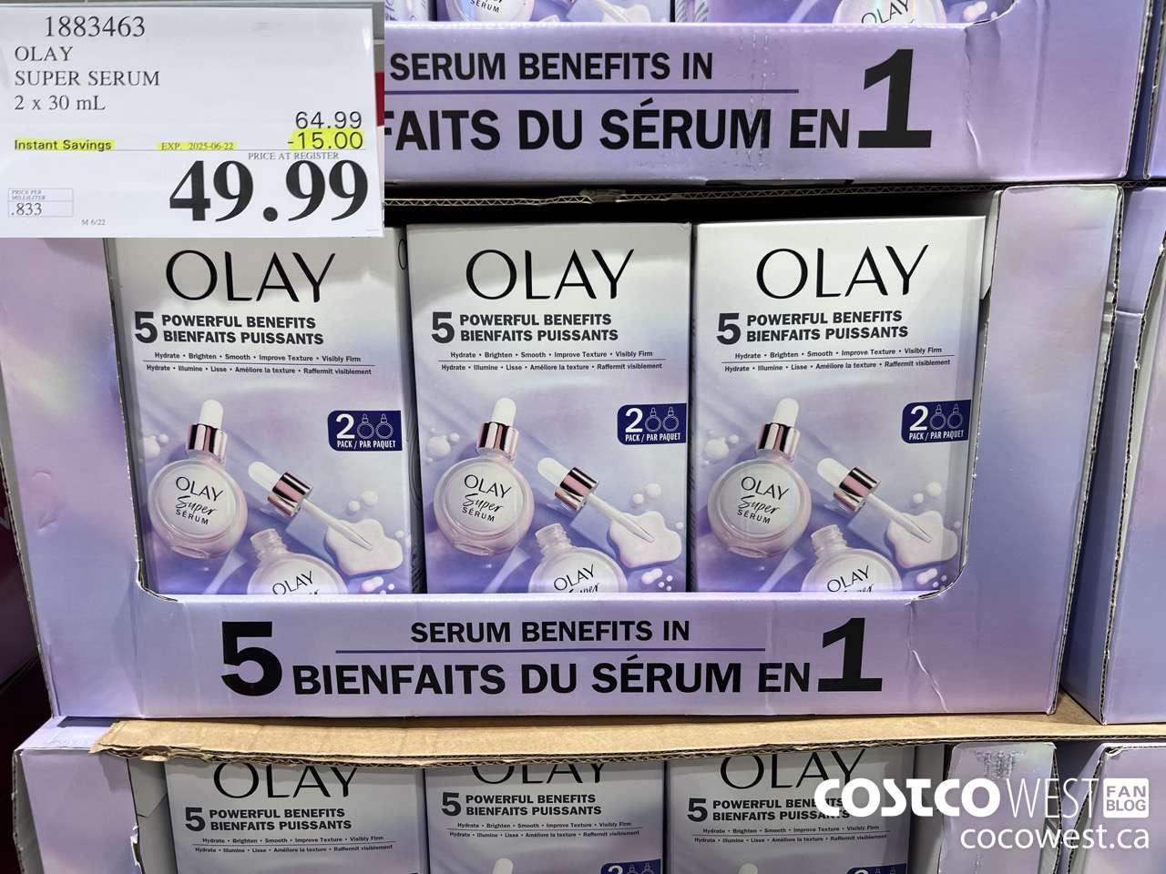 1883463 OLAY SUPER SERUM 2 X 30ML ($15.00 INSTANT SAVINGS EXPIRES ON 2025-06-22) $49.99