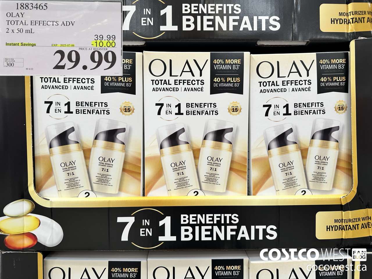 1883465 OLAY TOTAL EFFECTS ADV 2 X 50ML ($10.00 INSTANT SAVINGS EXPIRES ON 2025-07-06) $29.99