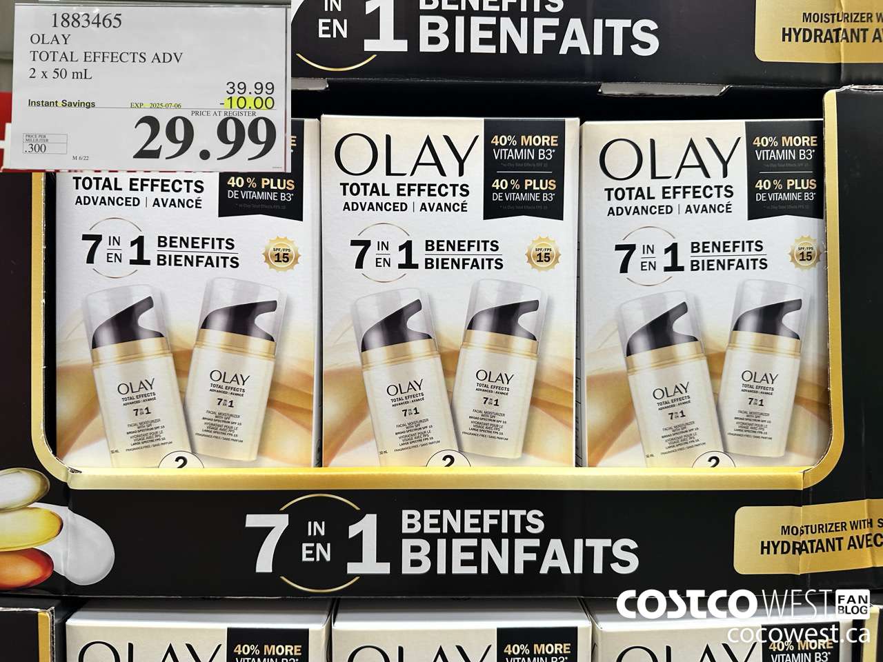 1883465 OLAY TOTAL EFFECTS ADV 2 X 50ML ($10.00 INSTANT SAVINGS EXPIRES ON 2025-07-06) $29.99
