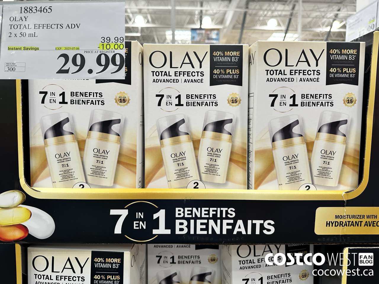 1883465 OLAY TOTAL EFFECTS ADV 2 X 50ML ($10.00 INSTANT SAVINGS EXPIRES ON 2025-07-06) $29.99