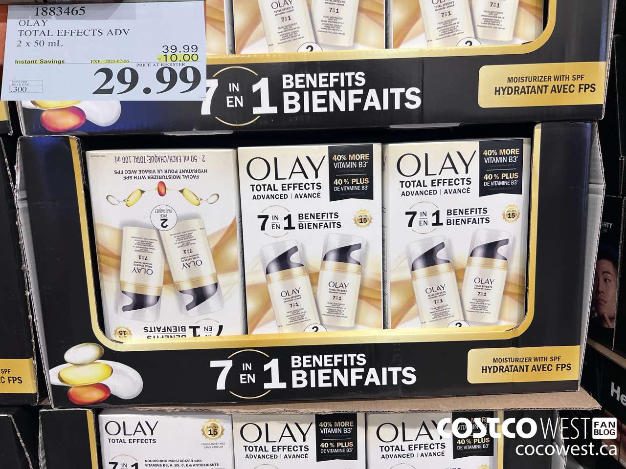 1883465 OLAY TOTAL EFFECTS ADV 2 X 50ML ($10.00 INSTANT SAVINGS EXPIRES ON 2025-07-06) $29.99