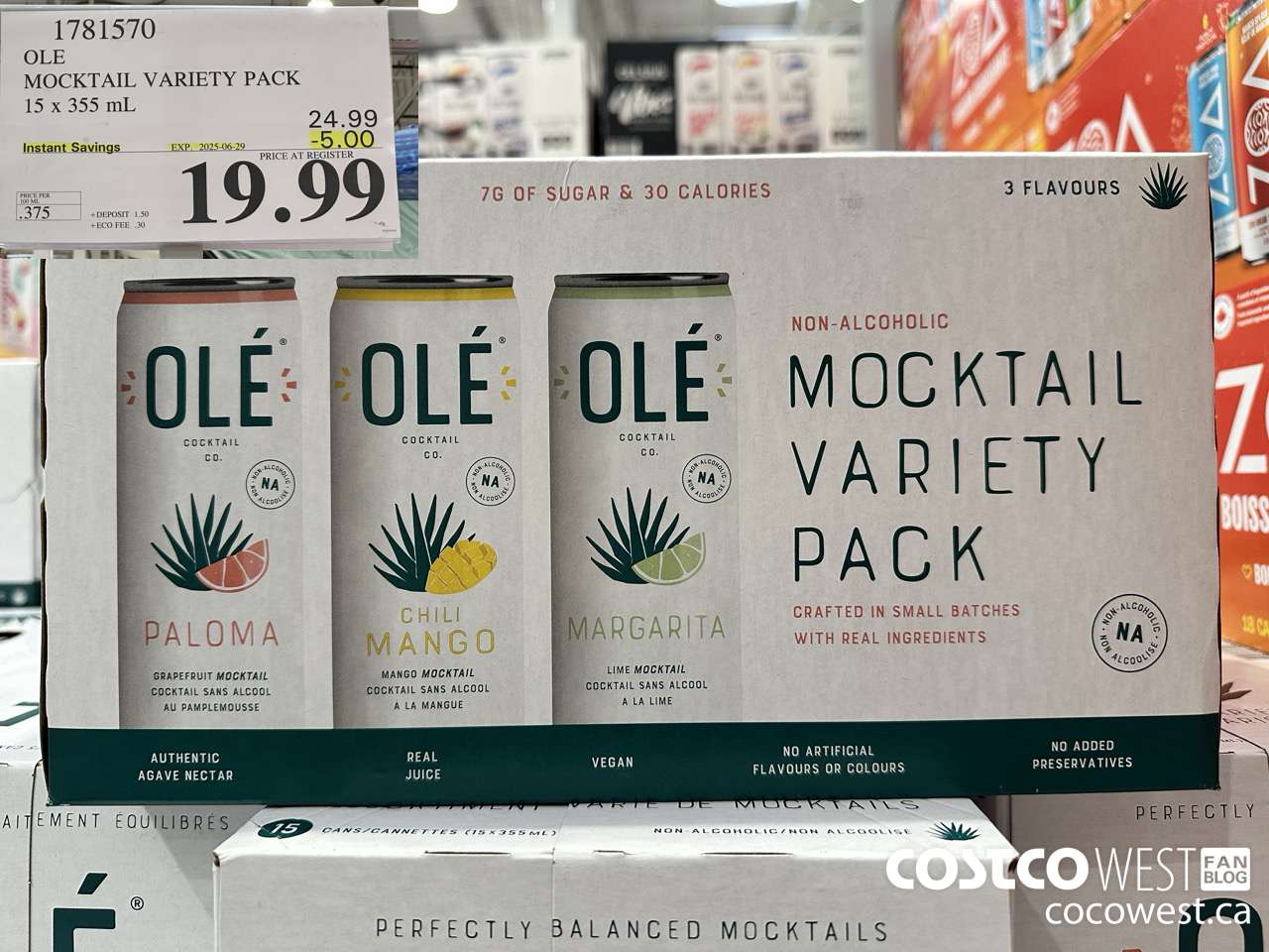 1781570 OLE MOCKTAIL VARIETY PACK 15 X 355 ML ($5.00 INSTANT SAVINGS EXPIRES ON 2025-06-29) $19.99