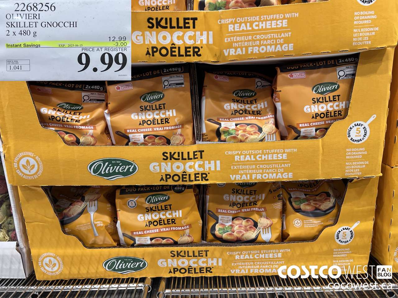 2268256 OLIVIERI SKILLET GNOCCHI 2 X 480G ($3.00 INSTANT SAVINGS EXPIRES ON 2025-06-15) $9.99
