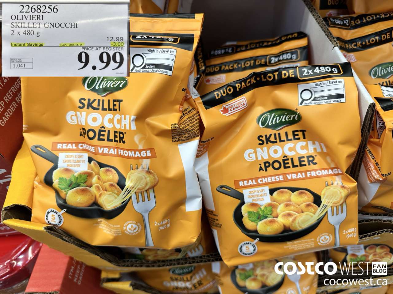 2268256 OLIVIERI SKILLET GNOCCHI 2 X 480G ($3.00 INSTANT SAVINGS EXPIRES ON 2025-06-15) $9.99