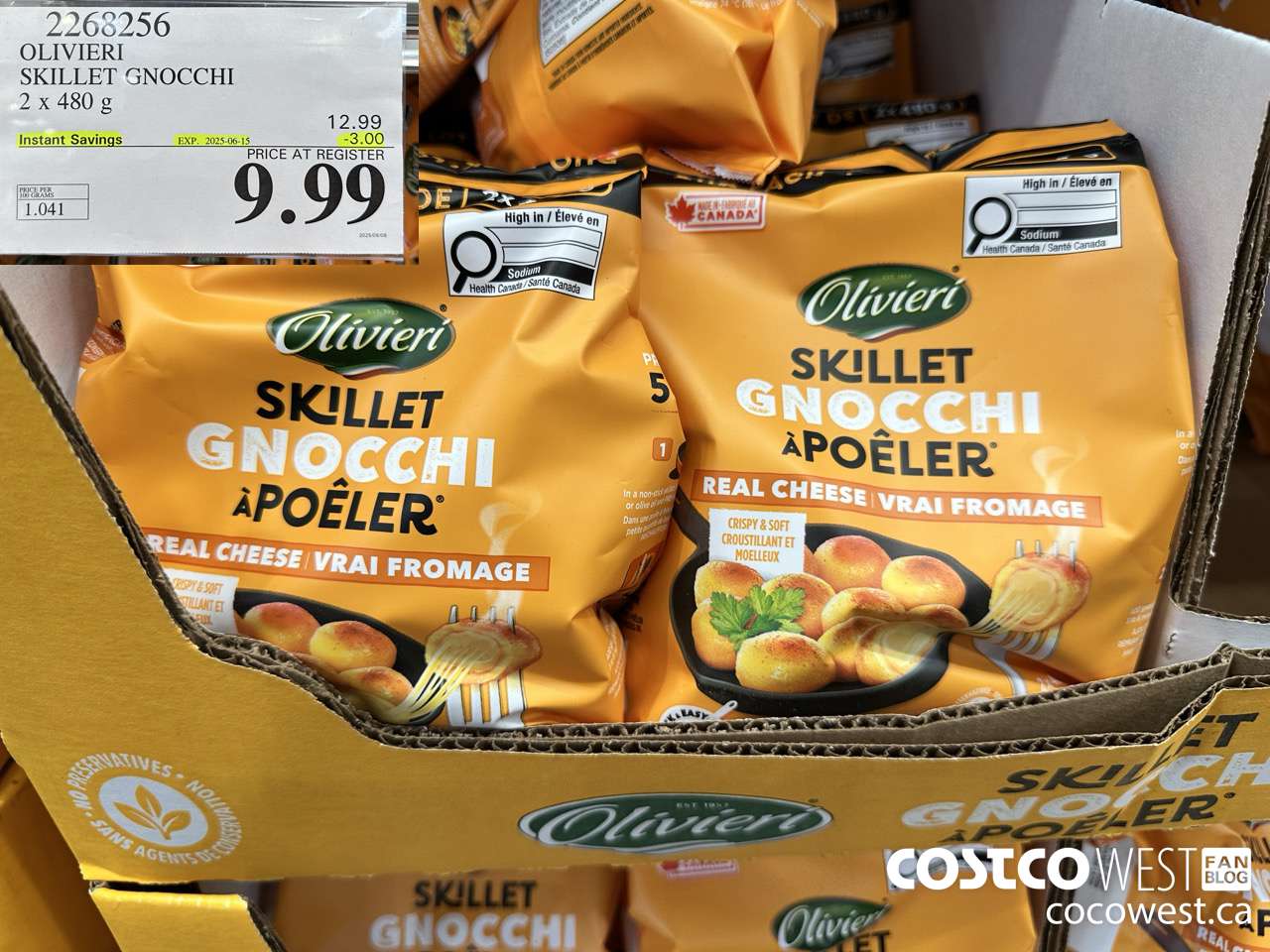 2268256 OLIVIERI SKILLET GNOCCHI 2 X 480G ($3.00 INSTANT SAVINGS EXPIRES ON 2025-06-15) $9.99