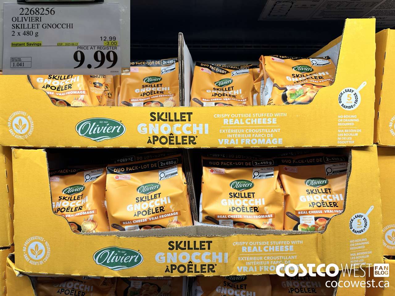 2268256 OLIVIERI SKILLET GNOCCHI 2 X 480G ($3.00 INSTANT SAVINGS EXPIRES ON 2025-06-15) $9.99