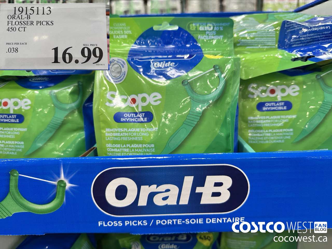 1915113 ORAL-B FLOSSER PCKS 450CT $16.99