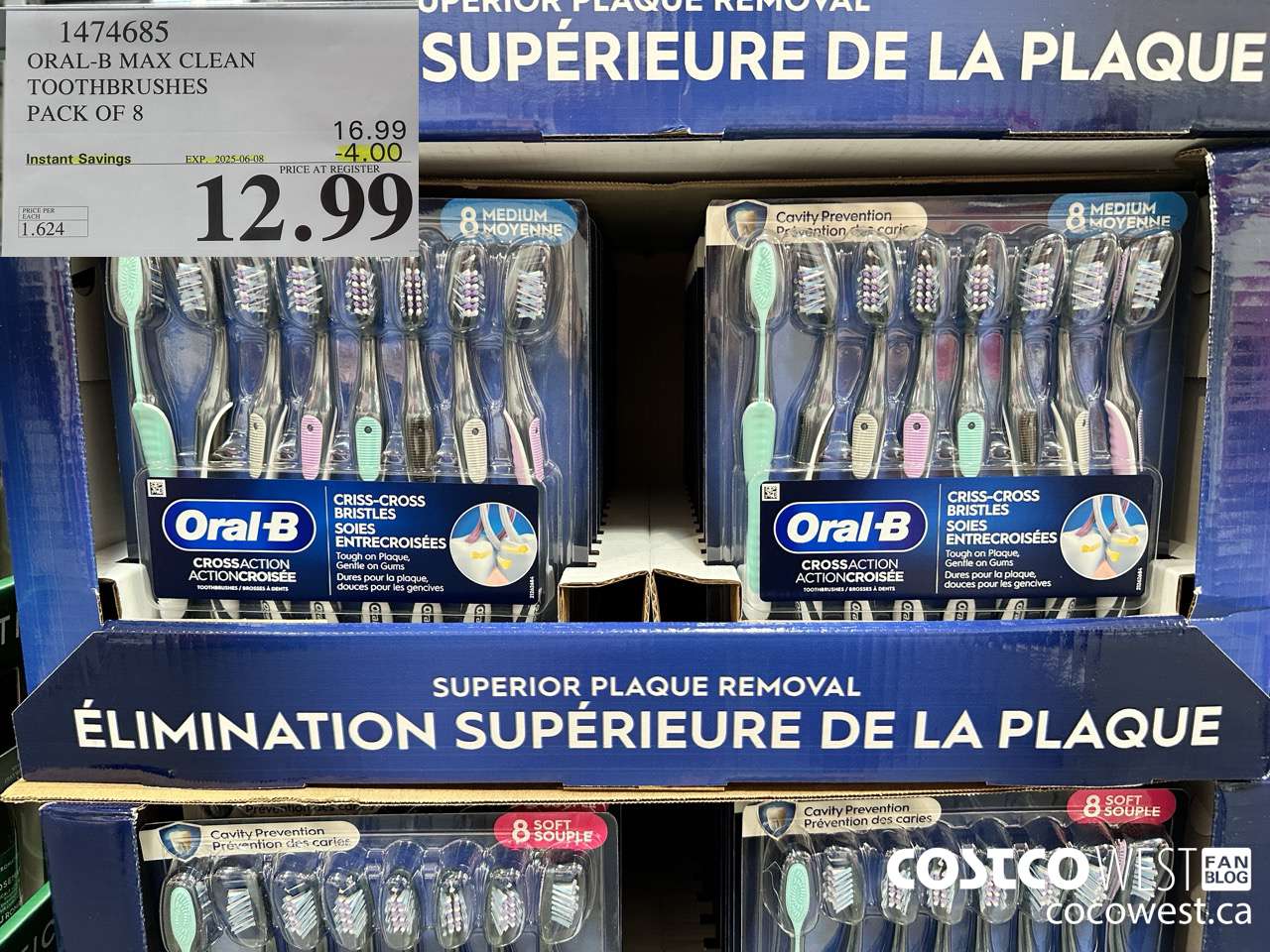 1474685 ORAL-B MAX CLEAN TOOTHBRUSHES PACK OF 8 ($4.00 INSTANT SAVINGS EXPIRES ON 2025-06-08) $12.99