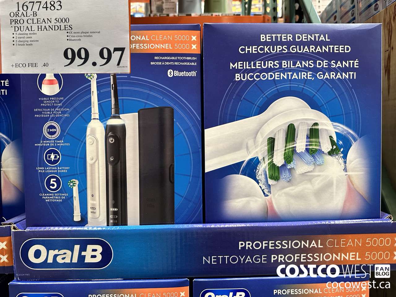 1677483 ORAL-B PRO CLEAN 5000 DUAL HANDLES $99.97