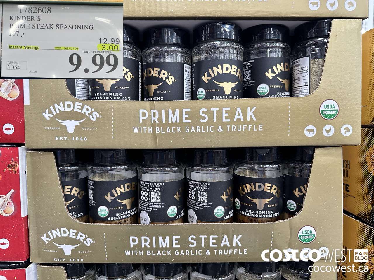 1782608 ORGANIC KINDER'S PRIME STEAK SEASONING 269G ($3.00 INSTANT SAVINGS EXPIRES ON 2025-07-06) $9.99
