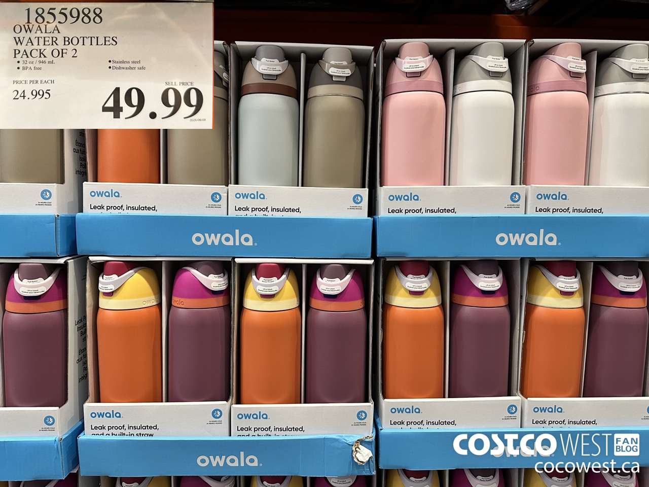 1855988 OWALA WATER BOTTLES PACK OF 2 $49.99