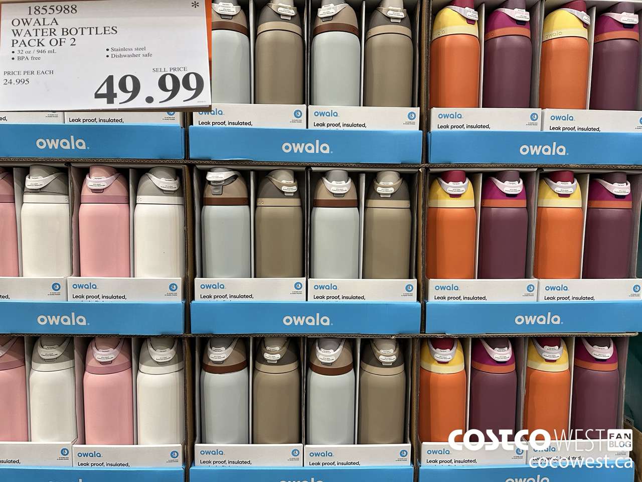 1855988 OWALA WATER BOTTLES PACK OF 2 $49.99