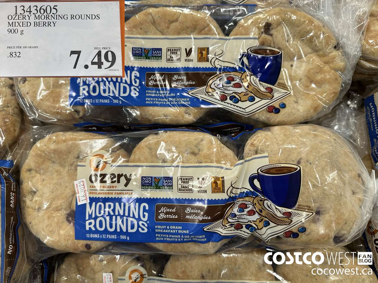 1343605 OZERY MORNING ROUNDS MIXED BERRY 900G $7.49