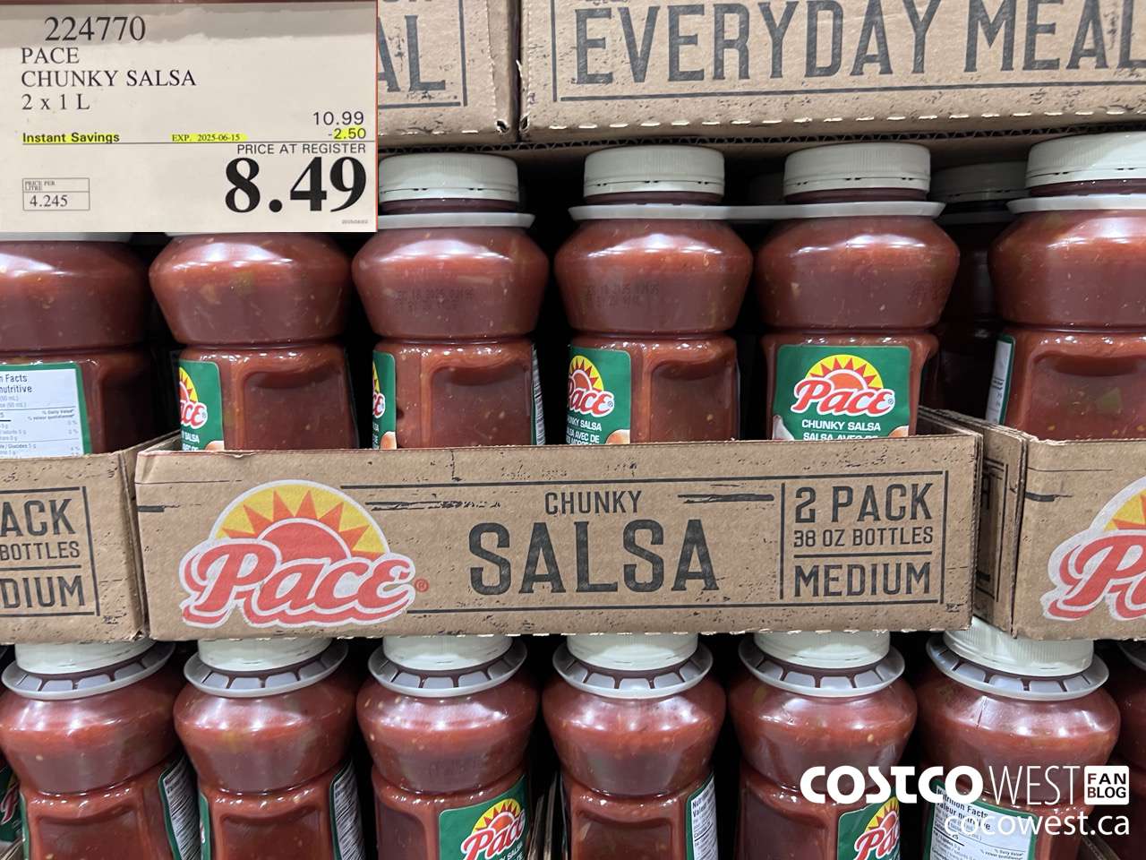224770 PACE THICK & CHUNKY SALSA 2 X 1L ($2.50 INSTANT SAVINGS EXPIRES ON 2025-06-15) $8.49