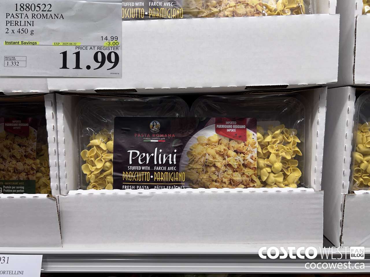 1880522 PASTA ROMANA PERLINI 2 X 450G ($3.00 INSTANT SAVINGS EXPIRES ON 2025-06-22) $11.99