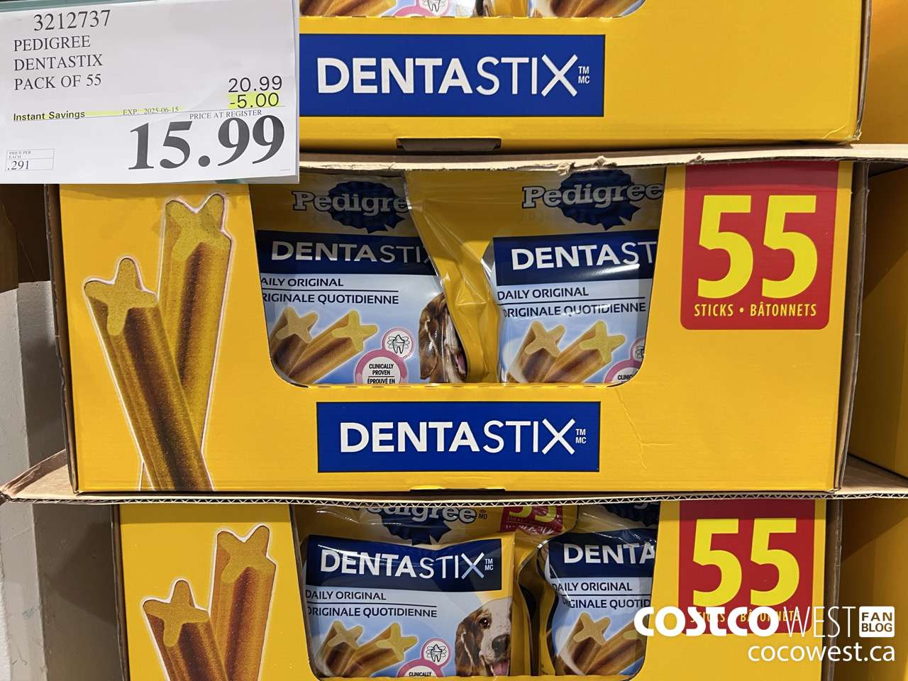 3212737 PEDIGREE DENTASTIX PACK OF 55 ($5.00 INSTANT SAVINGS EXPIRES ON 2025-06-15) $15.99