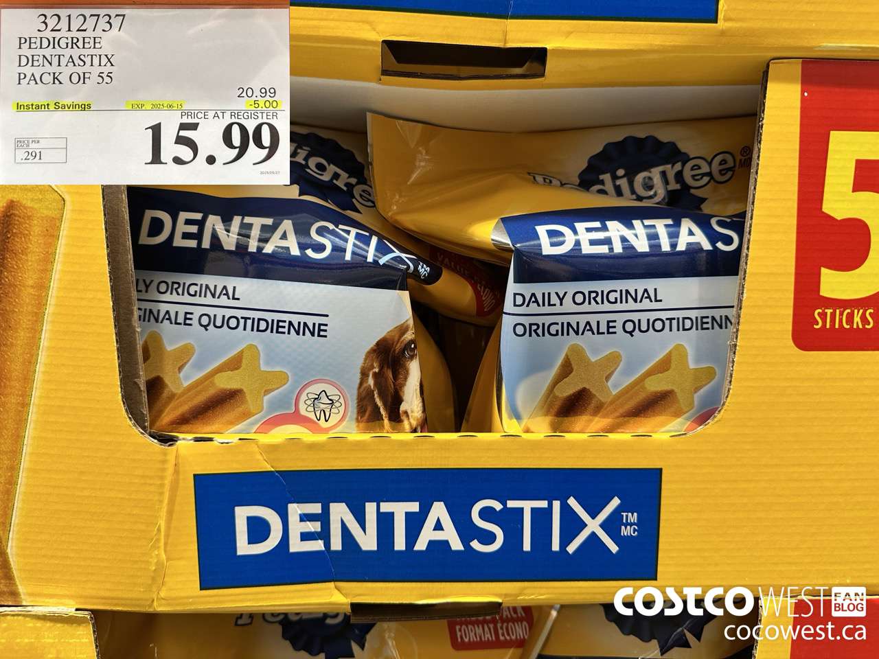 3212737 PEDIGREE DENTASTIX PACK OF 55 ($5.00 INSTANT SAVINGS EXPIRES ON 2025-06-15) $15.99