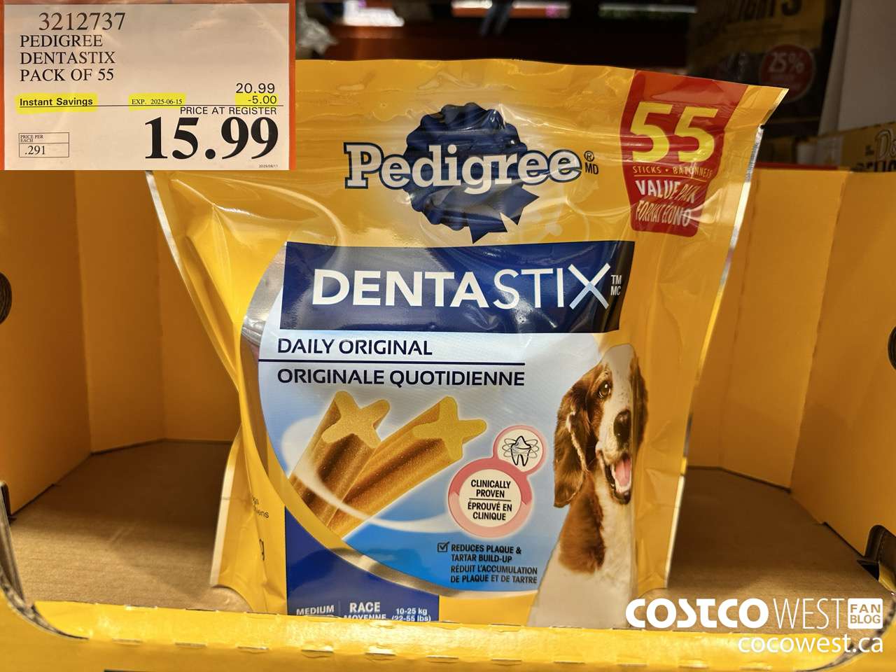 3212737 PEDIGREE DENTASTIX PACK OF 55 ($5.00 INSTANT SAVINGS EXPIRES ON 2025-06-15) $15.99