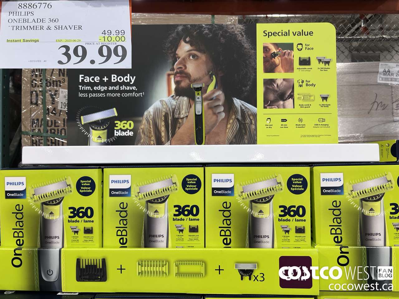 8886776 PHILIPS ONEBLADE 360 TRIMMER & SHAVER ($10.00 INSTANT SAVINGS EXPIRES ON 2025-06-29) $39.99