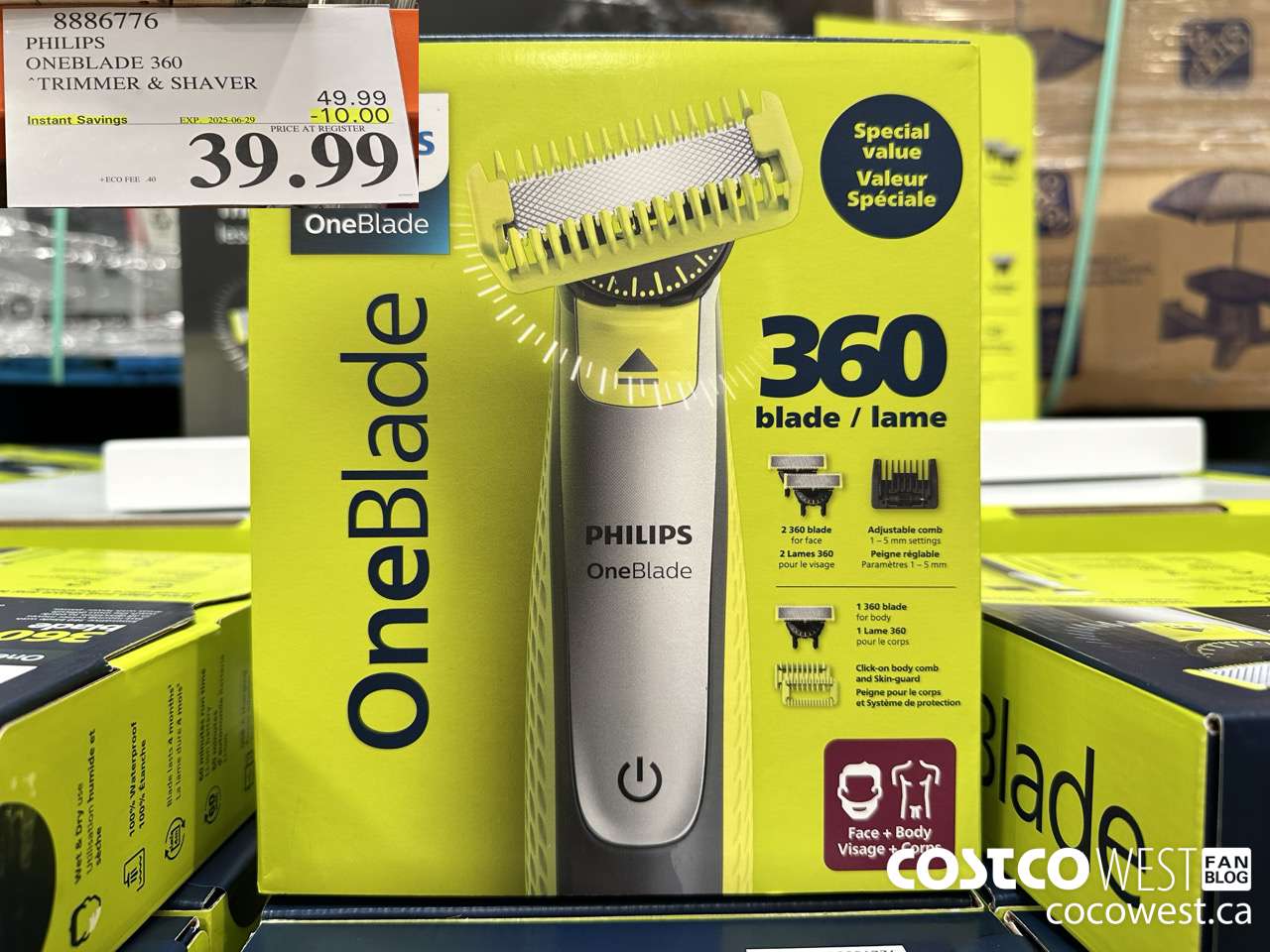 8886776 PHILIPS ONEBLADE 360 TRIMMER & SHAVER ($10.00 INSTANT SAVINGS EXPIRES ON 2025-06-29) $39.99