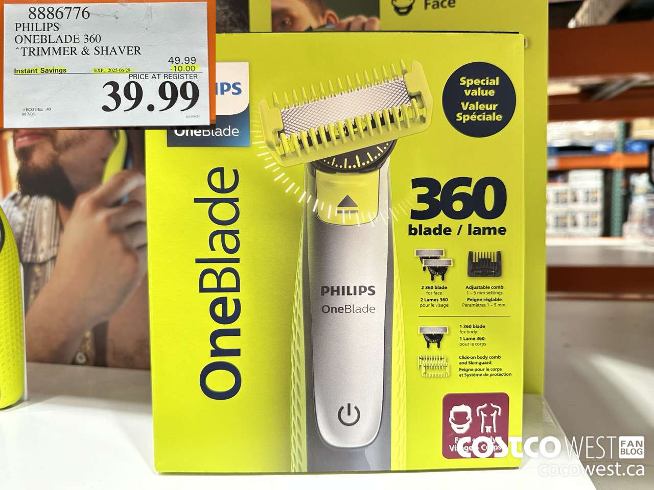 8886776 PHILIPS ONEBLADE 360 TRIMMER & SHAVER ($10.00 INSTANT SAVINGS EXPIRES ON 2025-06-29) $39.99