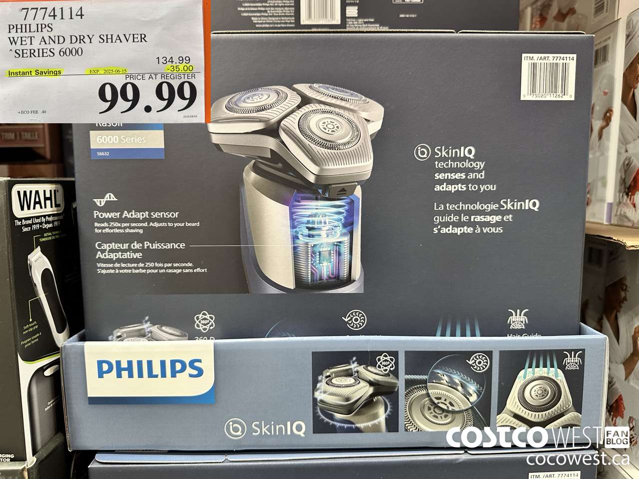 7774114 PHILIPS WET AND DRY SHAVER SERIES 6000 ($35.00 INSTANT SAVINGS EXPIRES ON 2025-06-15) $99.99