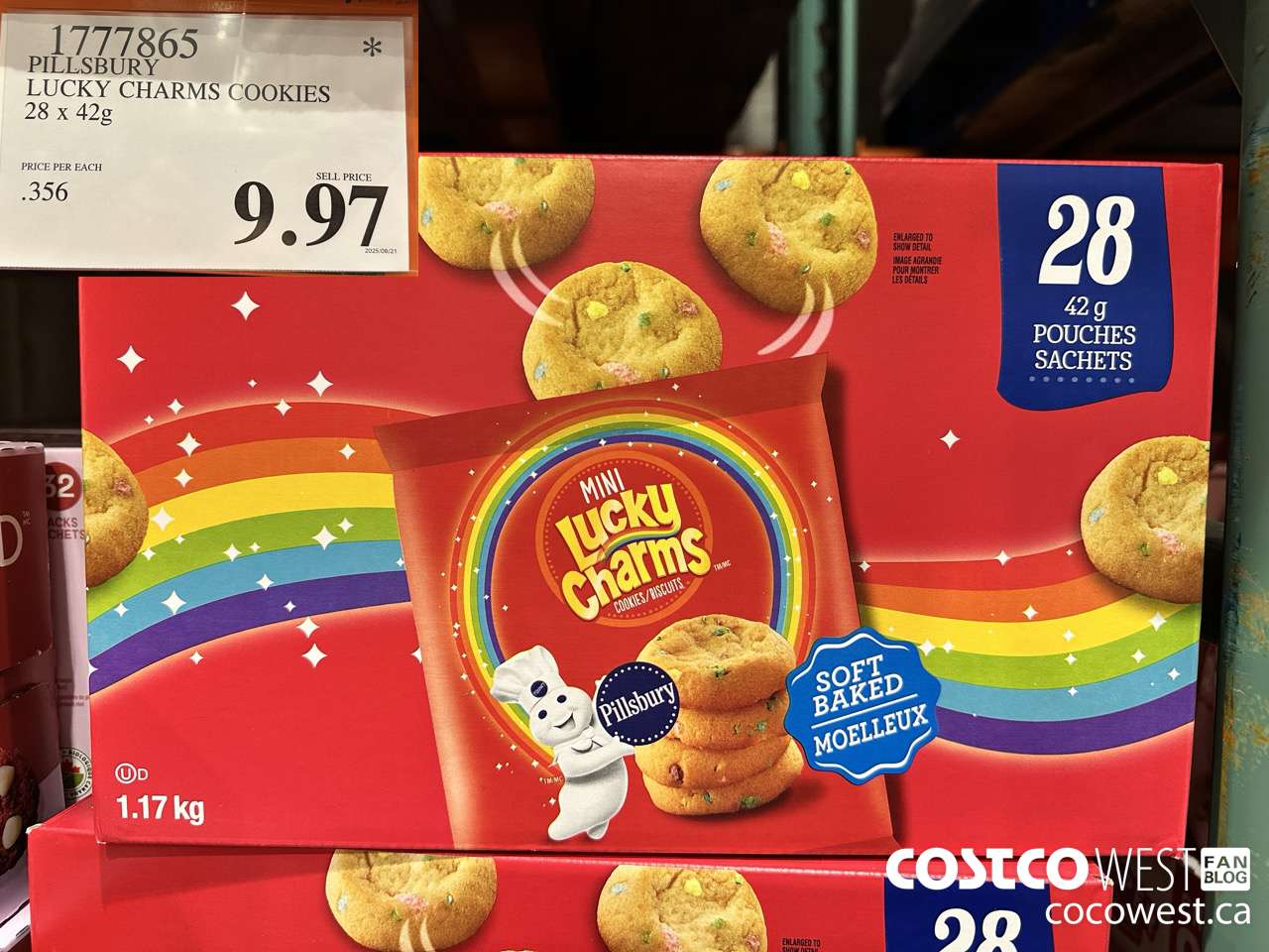 1777865 PILLSBURY LUCKY CHARMS COOKIES 28 X 42G $9.97