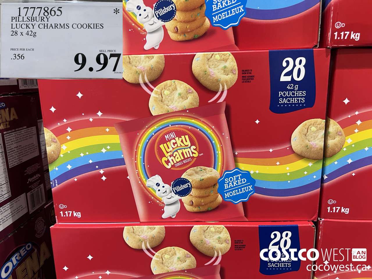 1777865 PILLSBURY LUCKY CHARMS COOKIES 28 X 42G $9.97