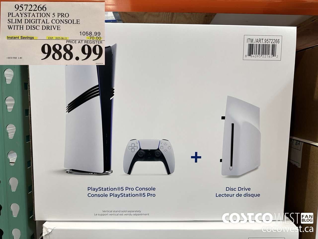 9572266 PLAYSTATION 5 PRO SLIM DIGITAL CONSOLE WITH DISC DRIVE ($70.00 INSTANT SAVINGS EXPIRES ON 2025-06-11) $988.99