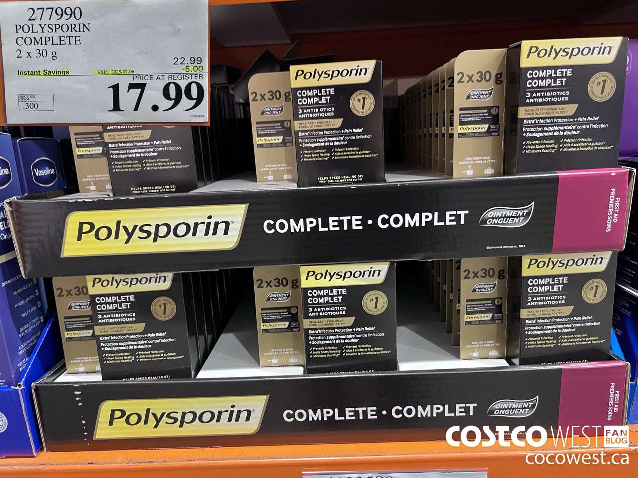 277990 POLYSPORIN COMPLETE 2 X 30 G ($5.00 INSTANT SAVINGS EXPIRES ON 2025-07-06) $17.99