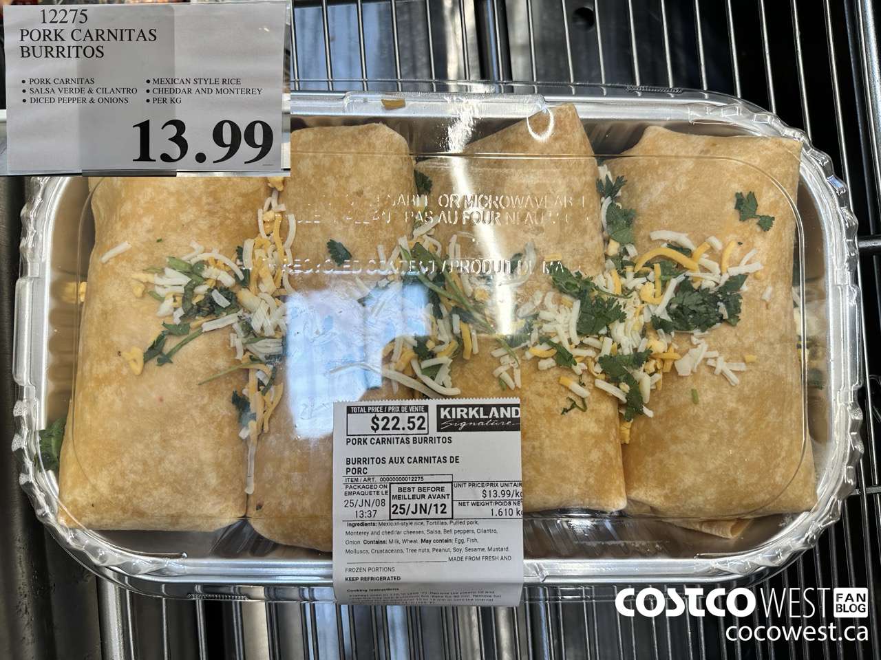 12275 PORK CARNITAS BURRITOS $13.99