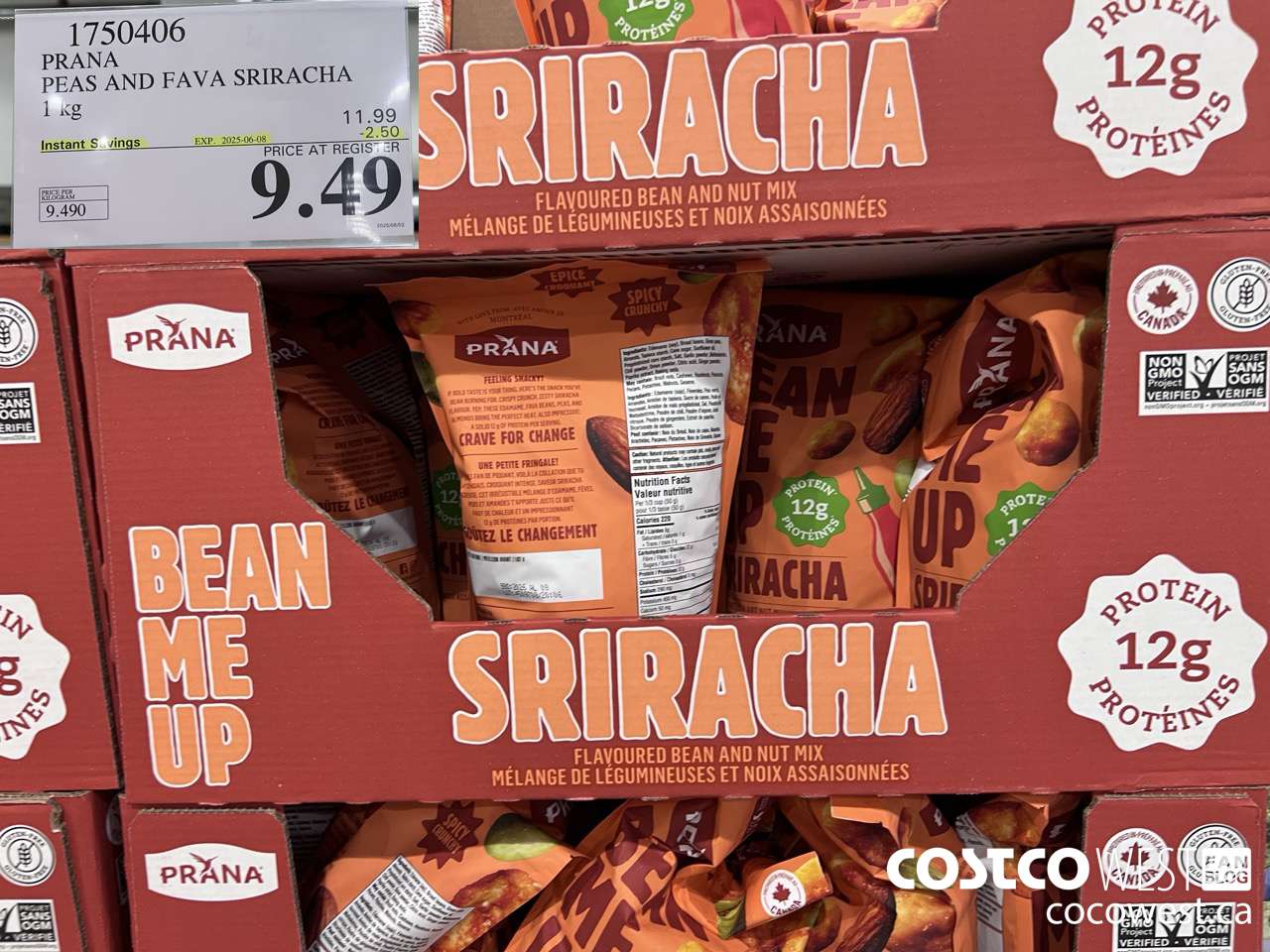 1750406 PRANA PEAS AND FAVA SIRACHA 1KG ($2.50 INSTANT SAVINGS EXPIRES ON 2025-06-08) $9.49