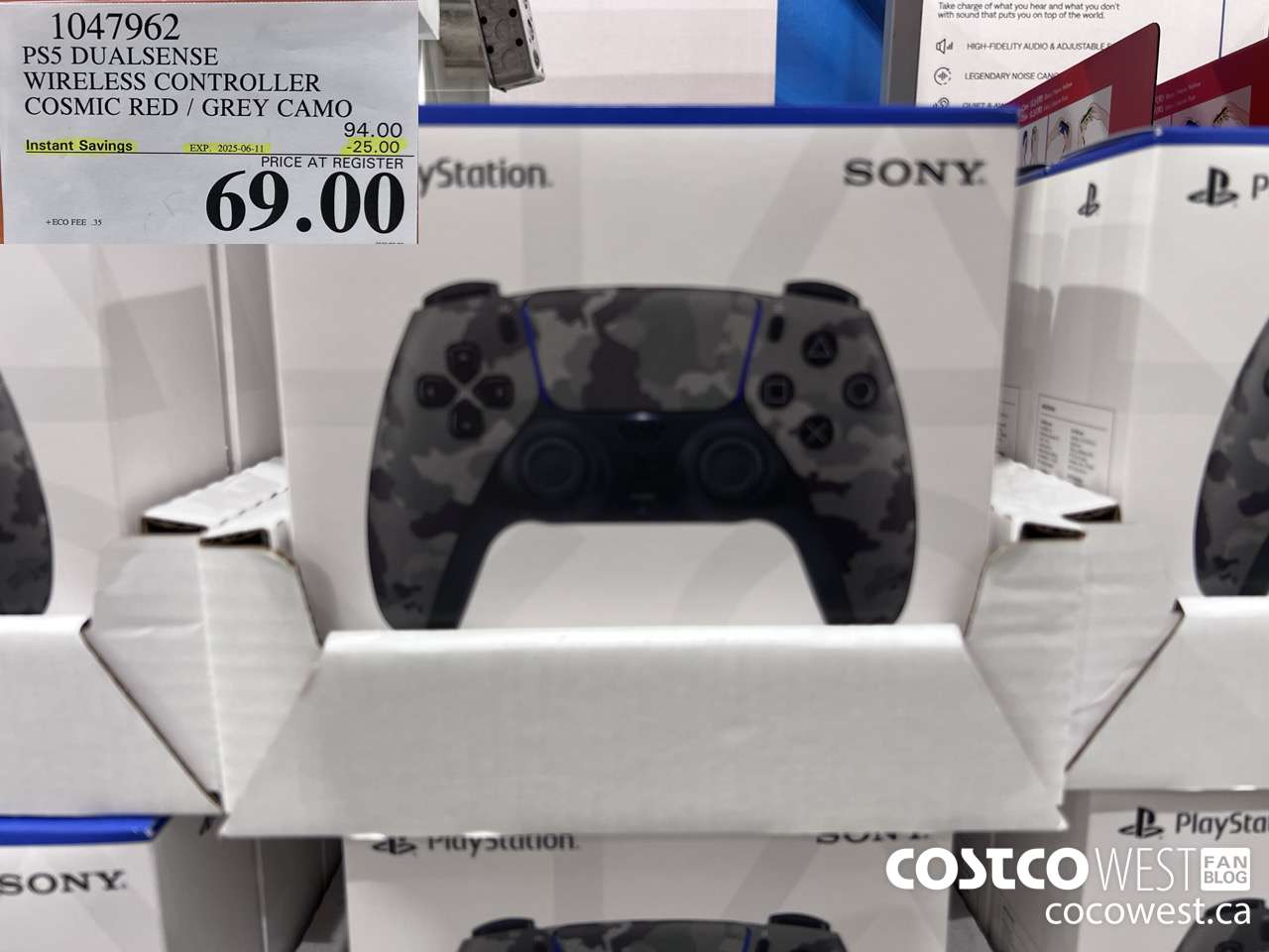 1047962 PS5 DUALSENSE WIRELESS CONTROLLER COSMIC RED/GREY CAMO ($25.00 INSTANT SAVINGS EXPIRES ON 2025-06-11) $69.00