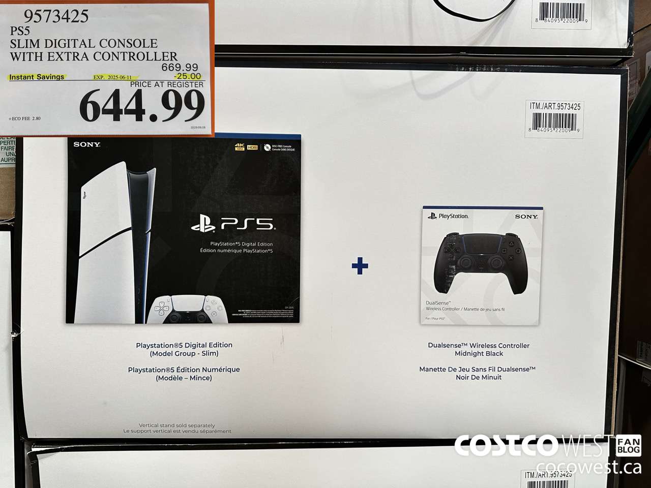 9573425 PS5 SLIM DIGITAL CONSOLE WITH EXTRA CONTROLLER ($25.00 INSTANT SAVINGS EXPIRES ON 2025-06-11) $644.99